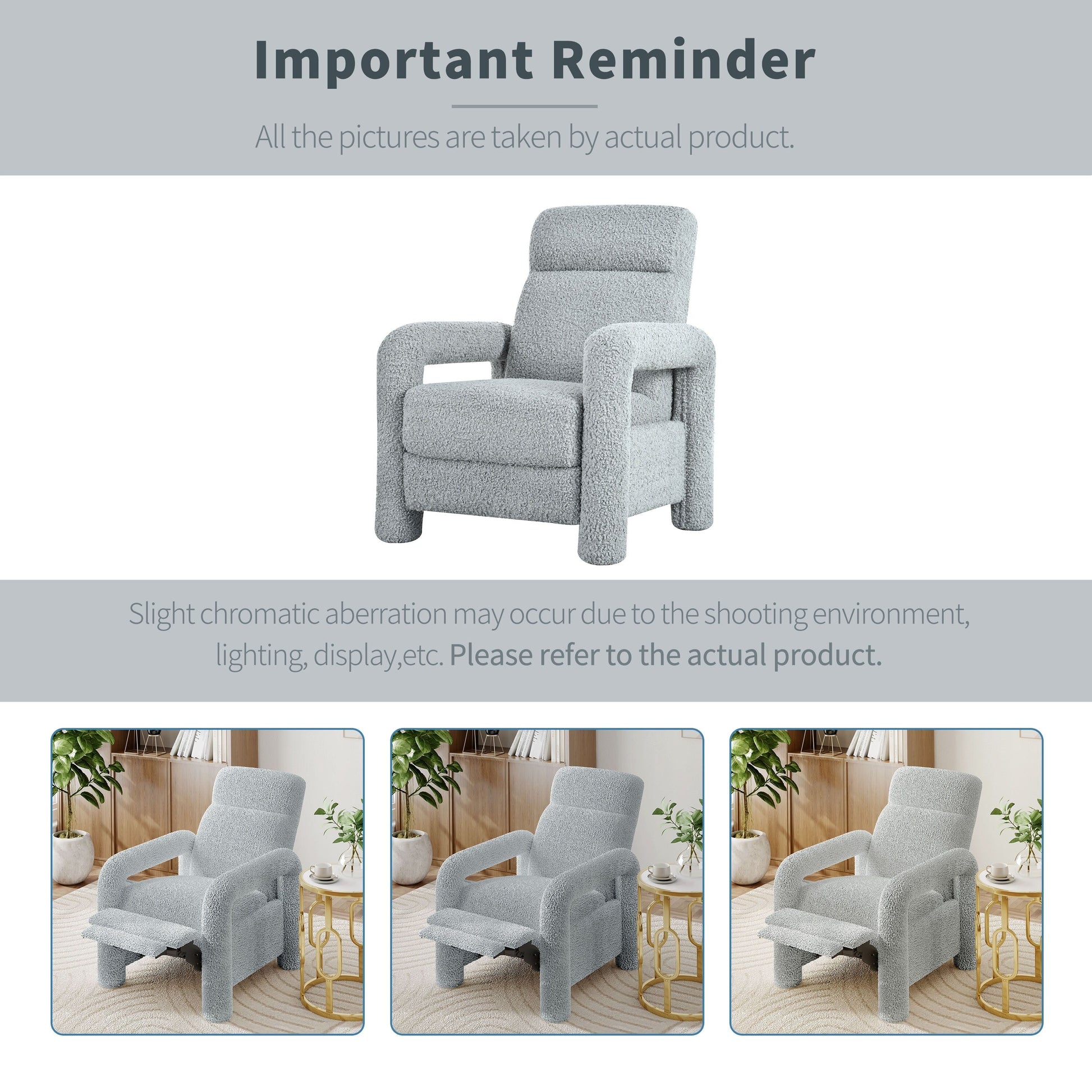 Fauteuil inclinable à dossier basculant, rembourré