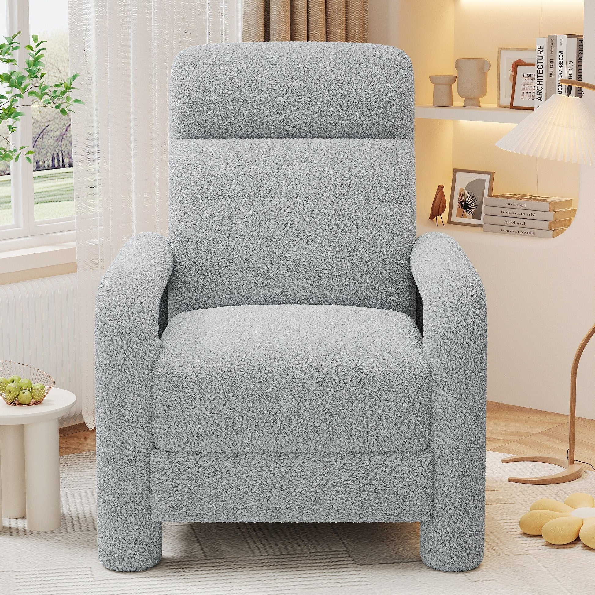 Fauteuil inclinable à dossier basculant, rembourré