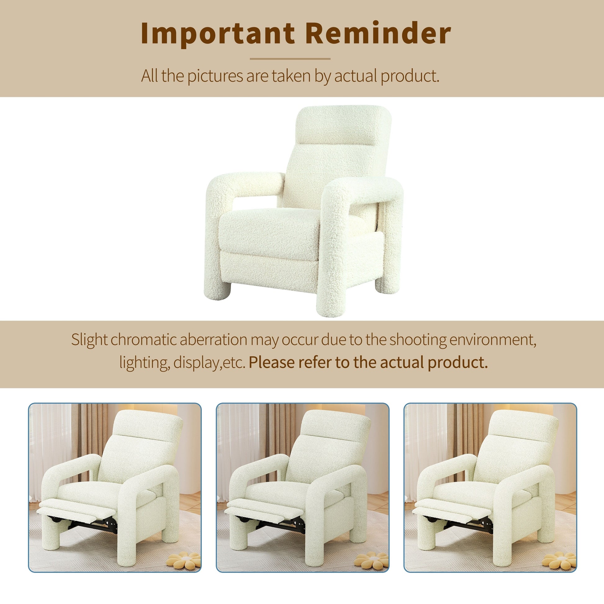 Fauteuil inclinable à dossier basculant, rembourré