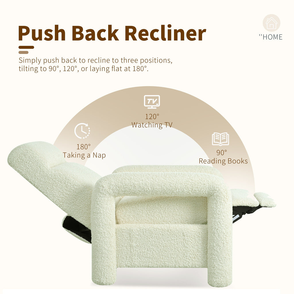 Fauteuil inclinable à dossier basculant, rembourré