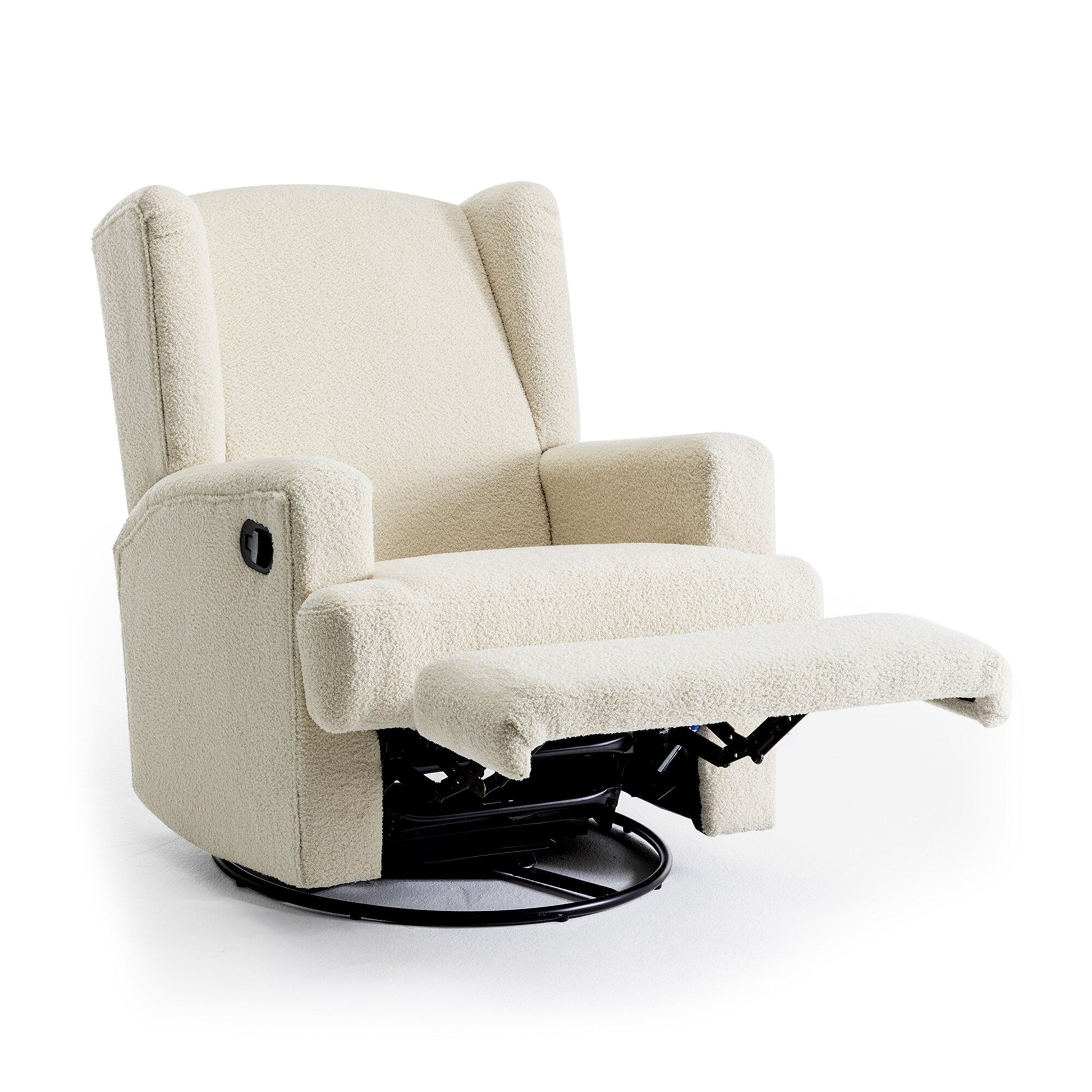 Ensemble de 2 chaises à bascule et à balancement manuelles, pivotantes et inclinables, 79 cm de large, pour chambre d'enfant.