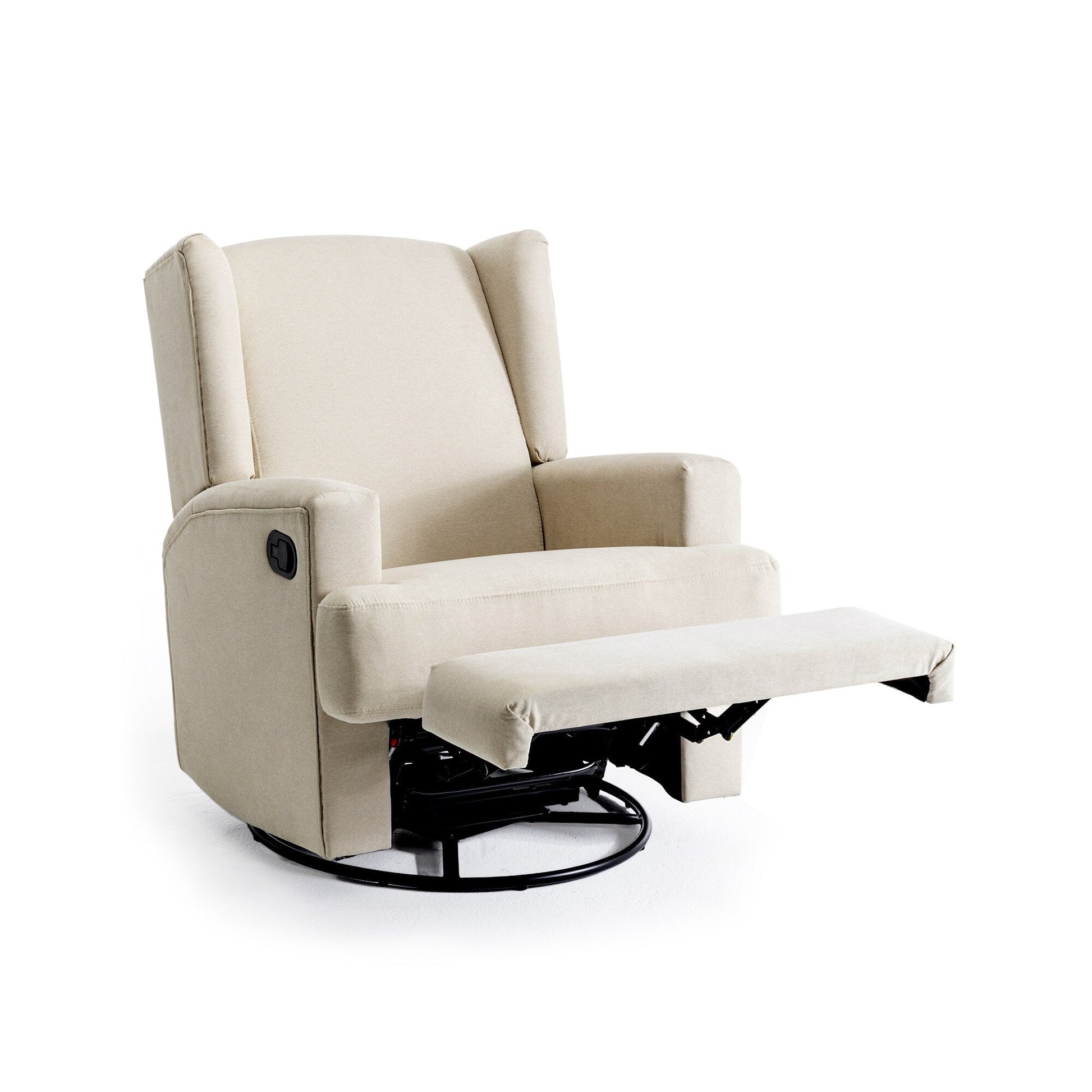 Ensemble de 2 chaises à bascule et à balancement manuelles, pivotantes et inclinables, 79 cm de large, pour chambre d'enfant.