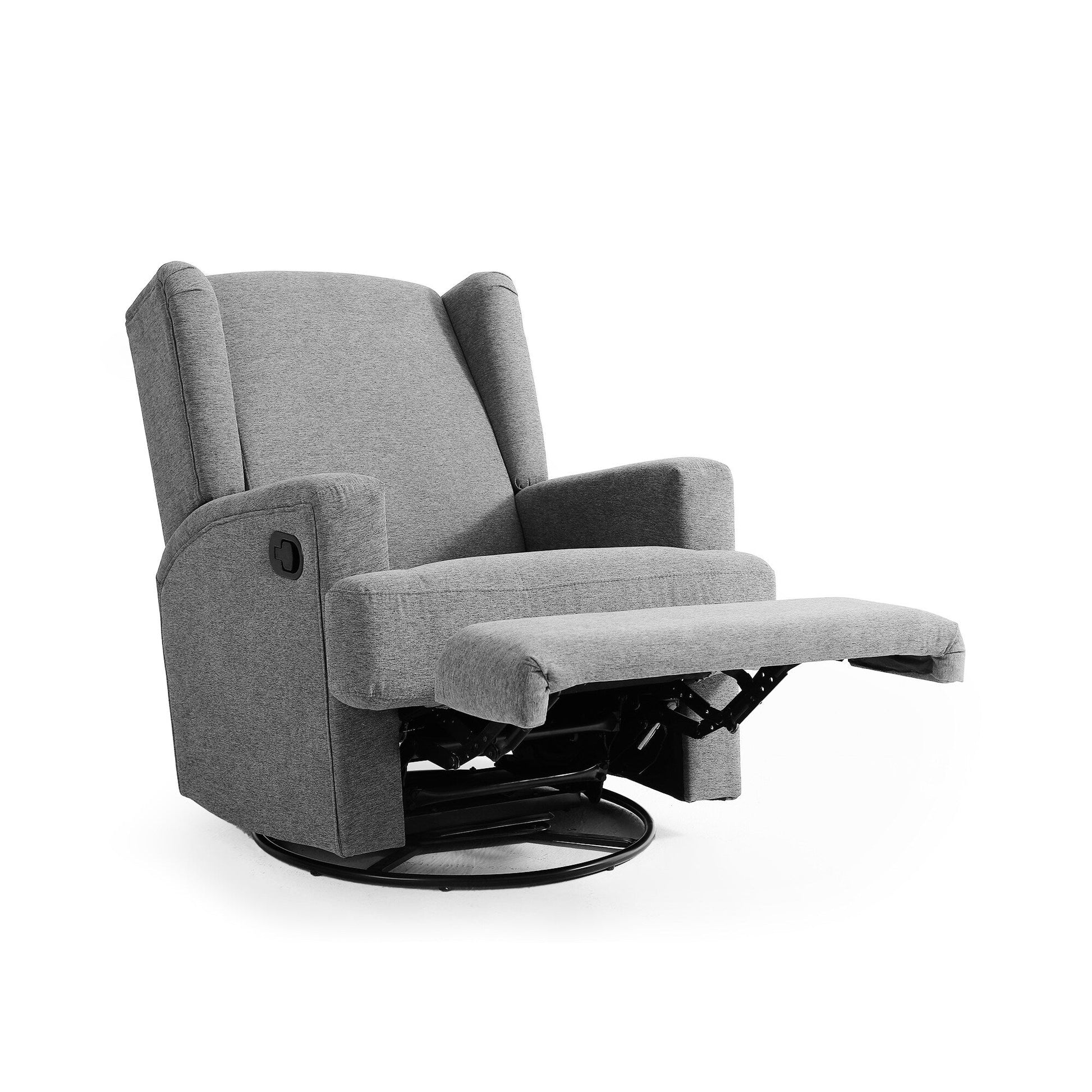 Ensemble de 2 chaises à bascule et à balancement manuelles, pivotantes et inclinables, 79 cm de large, pour chambre d'enfant.
