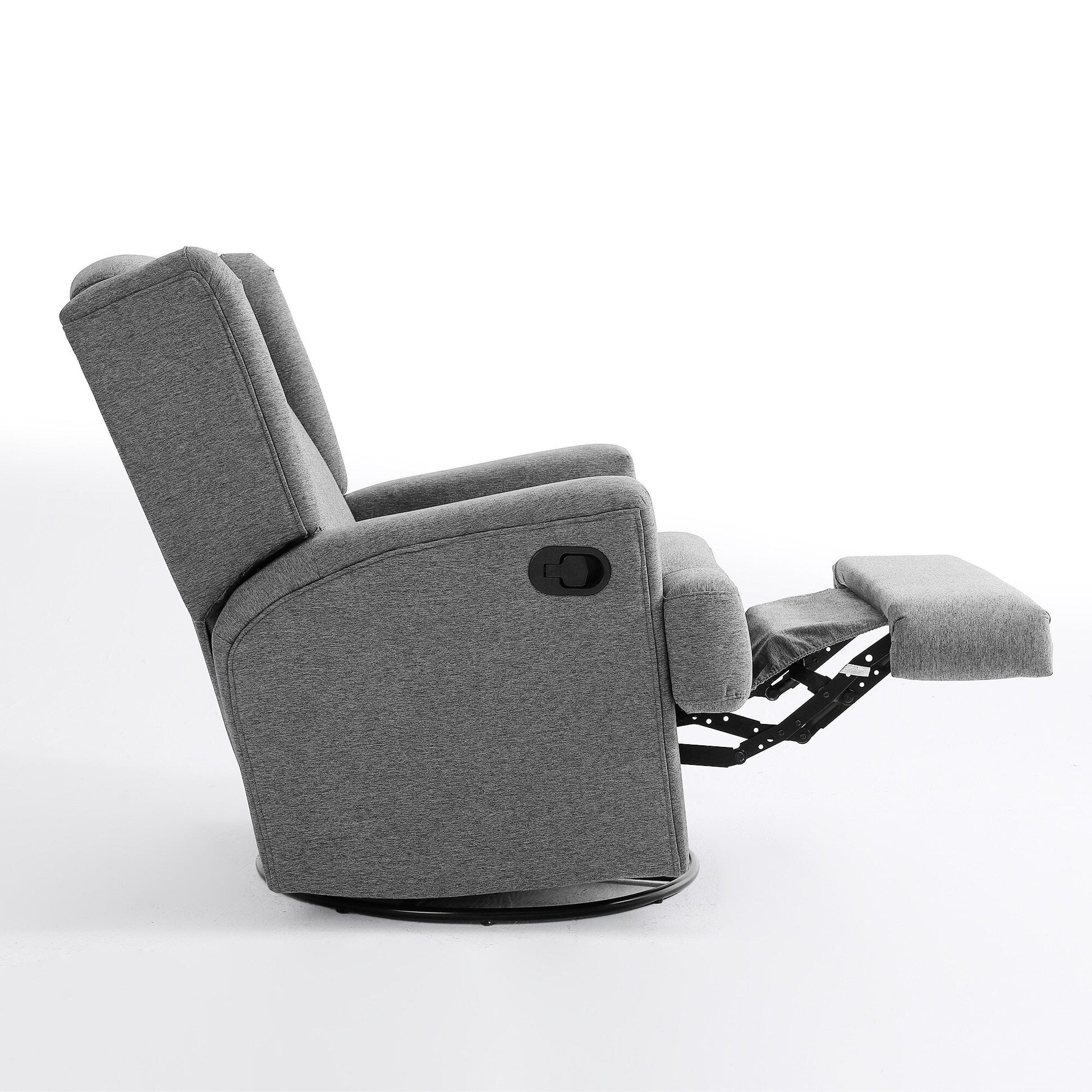 Ensemble de 2 chaises à bascule et à balancement manuelles, pivotantes et inclinables, 79 cm de large, pour chambre d'enfant.