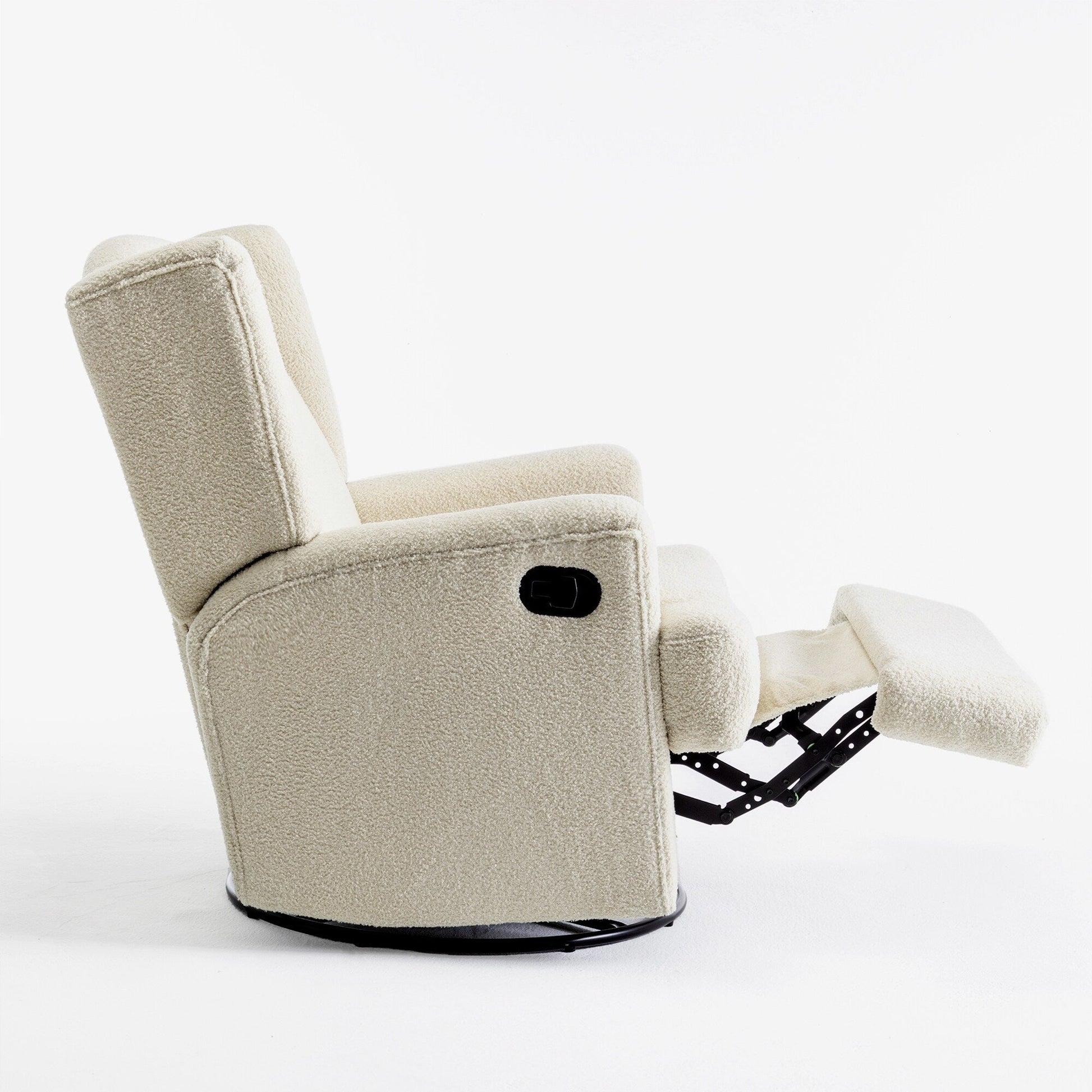 Ensemble de 2 chaises à bascule et à balancement manuelles, pivotantes et inclinables, 79 cm de large, pour chambre d'enfant.