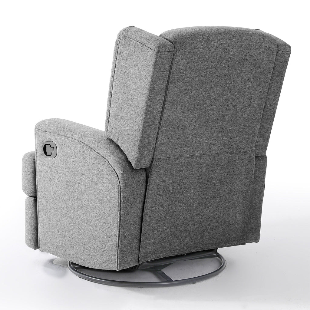 Fauteuil basculant à balancier et à dossier inclinable, avec accoudoirs, à commande manuelle, 78 cm de largeur, pour chambre d'enfant.
