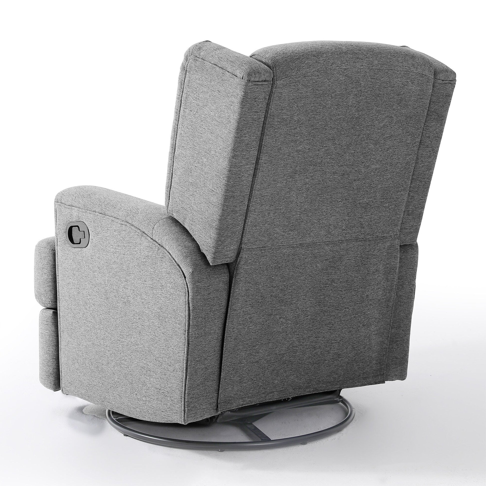 Fauteuil basculant à balancier et à dossier inclinable, avec accoudoirs, à commande manuelle, 78 cm de largeur, pour chambre d'enfant.