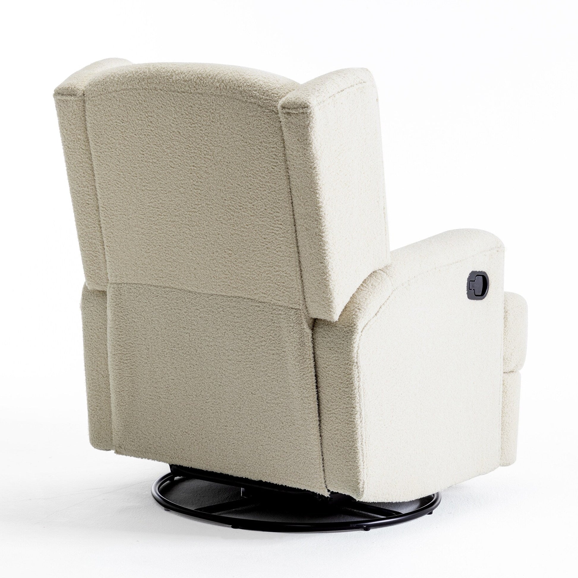 Fauteuil basculant à balancier et à dossier inclinable, avec accoudoirs, à commande manuelle, 78 cm de largeur, pour chambre d'enfant.
