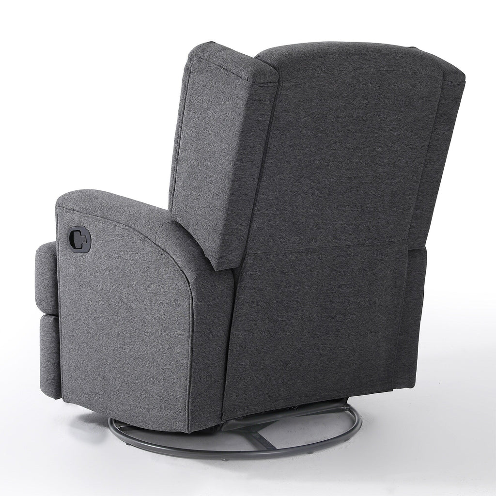 Fauteuil basculant à balancier et à dossier inclinable, avec accoudoirs, à commande manuelle, 78 cm de largeur, pour chambre d'enfant.