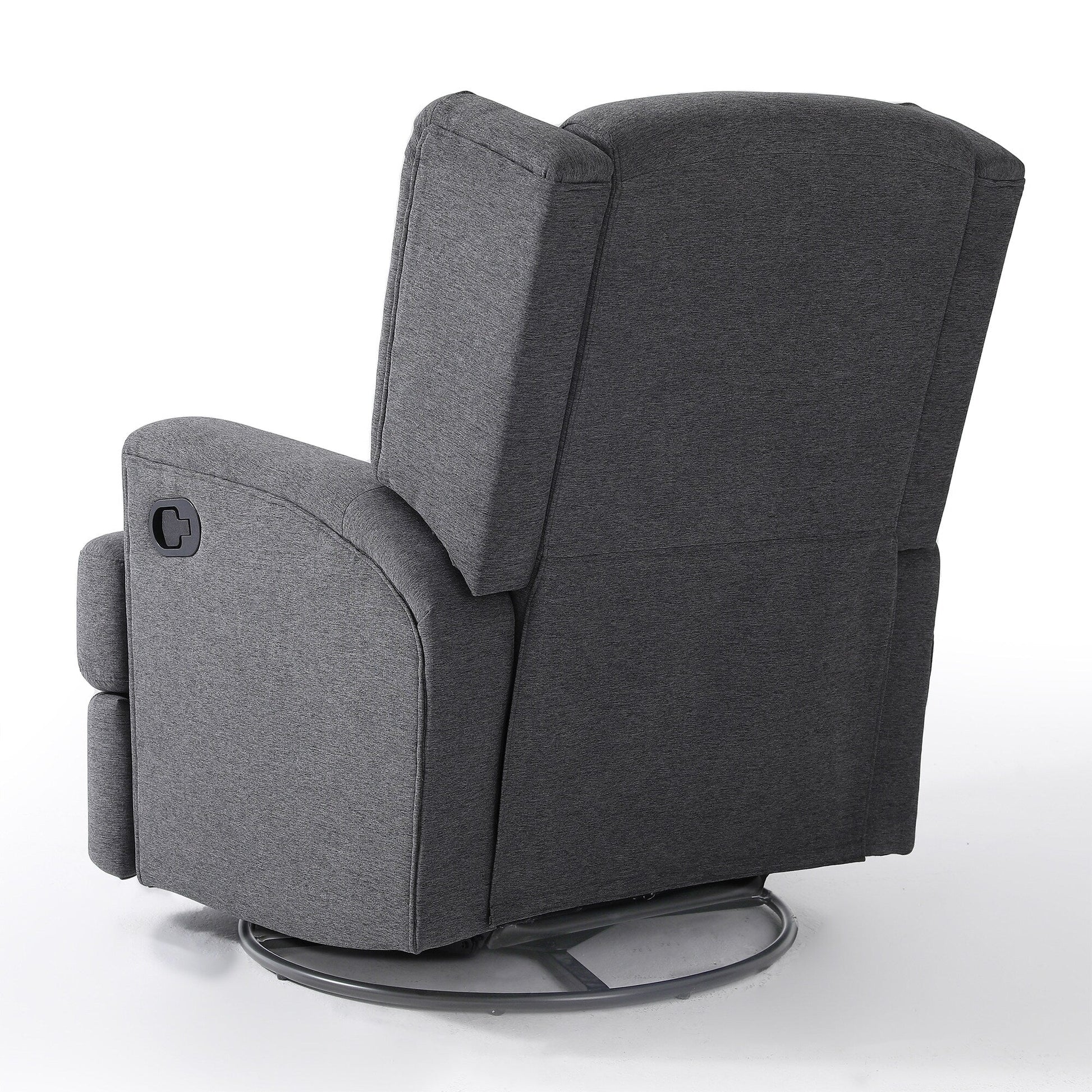 Fauteuil basculant à balancier et à dossier inclinable, avec accoudoirs, à commande manuelle, 78 cm de largeur, pour chambre d'enfant.