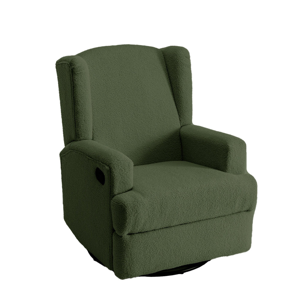 Fauteuil basculant à balancier et à dossier inclinable, avec accoudoirs, à commande manuelle, 78 cm de largeur, pour chambre d'enfant.