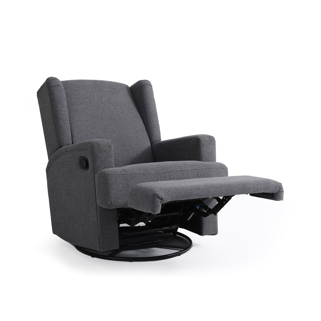 Fauteuil basculant à balancier et à dossier inclinable, avec accoudoirs, à commande manuelle, 78 cm de largeur, pour chambre d'enfant.