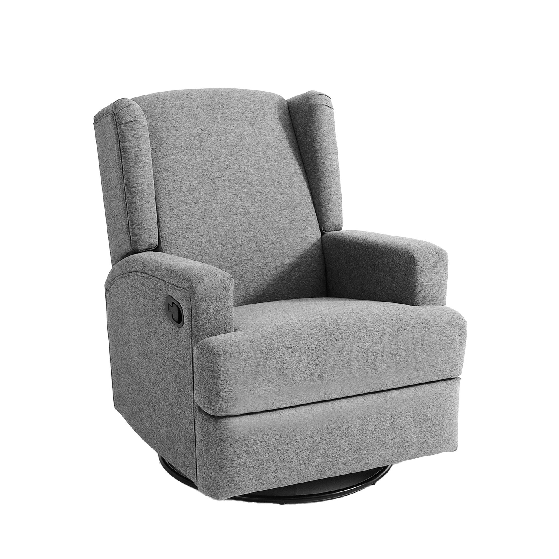 Fauteuil basculant à balancier et à dossier inclinable, avec accoudoirs, à commande manuelle, 78 cm de largeur, pour chambre d'enfant.
