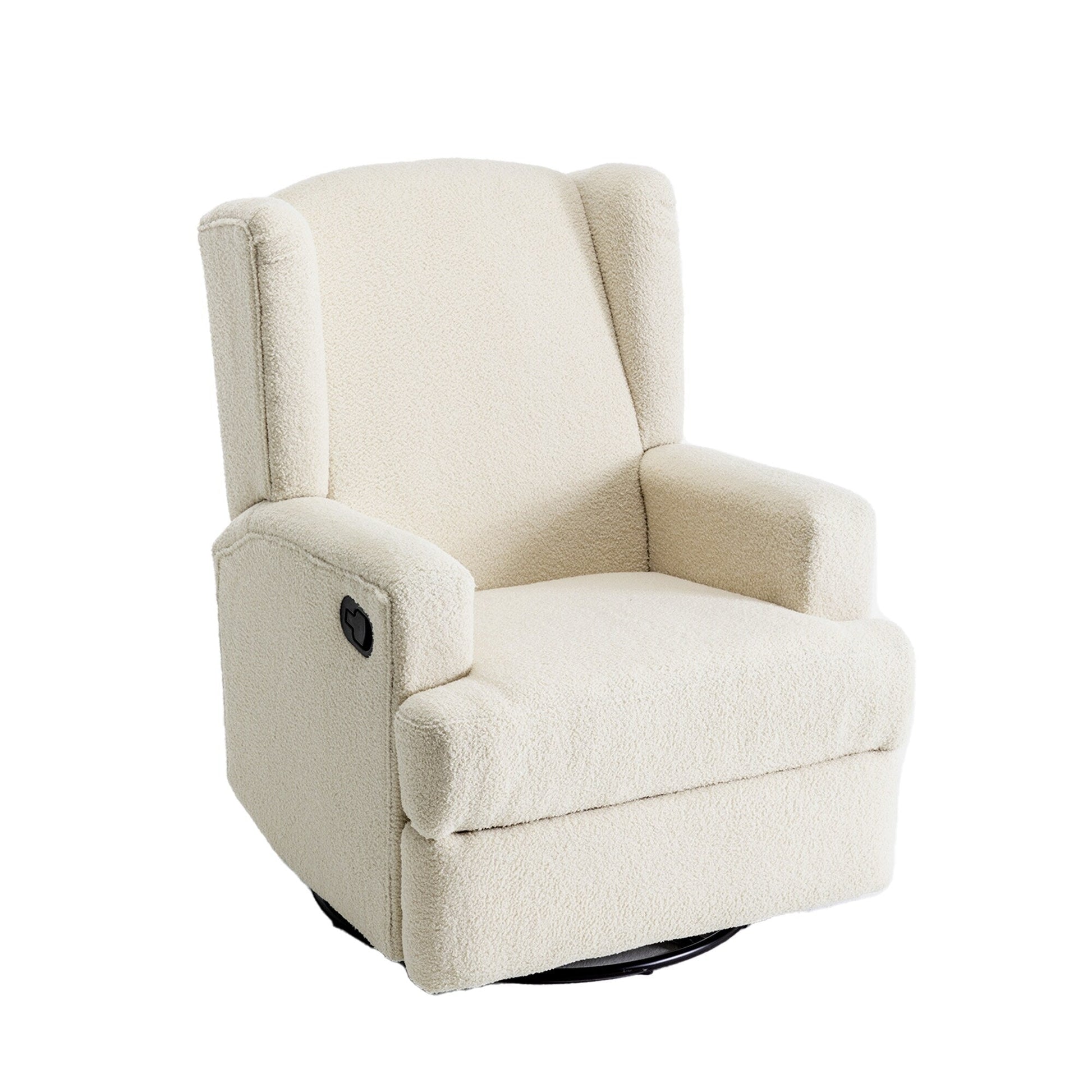 Fauteuil basculant à balancier et à dossier inclinable, avec accoudoirs, à commande manuelle, 78 cm de largeur, pour chambre d'enfant.