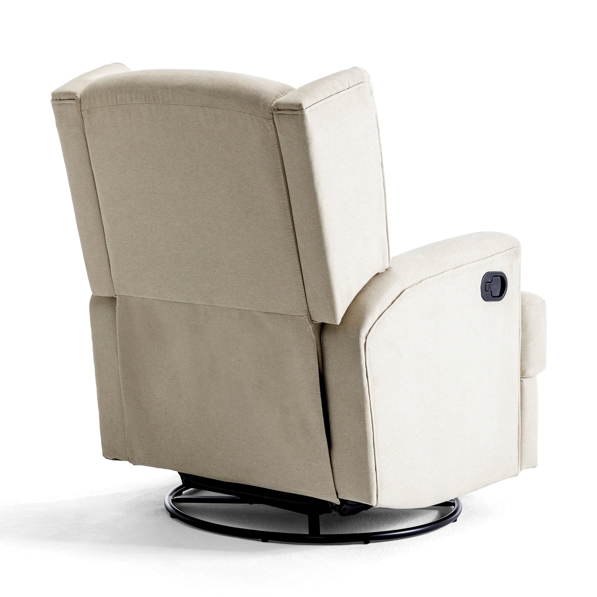 Fauteuil basculant à balancier et à dossier inclinable, avec accoudoirs, à commande manuelle, 78 cm de largeur, pour chambre d'enfant.