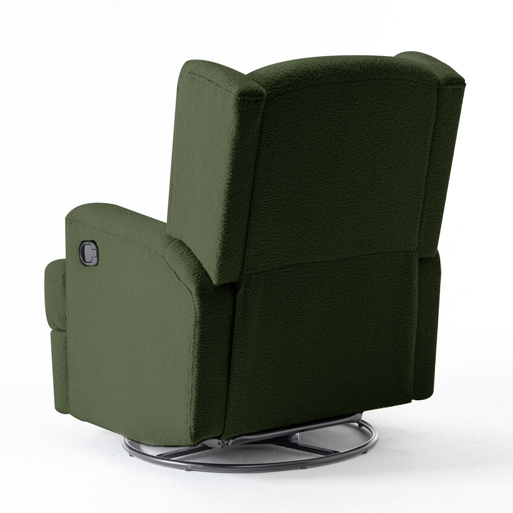 Fauteuil basculant à balancier et à dossier inclinable, avec accoudoirs, à commande manuelle, 78 cm de largeur, pour chambre d'enfant.