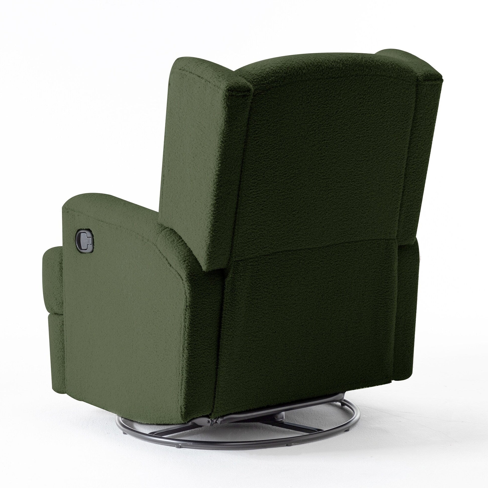 Fauteuil basculant à balancier et à dossier inclinable, avec accoudoirs, à commande manuelle, 78 cm de largeur, pour chambre d'enfant.