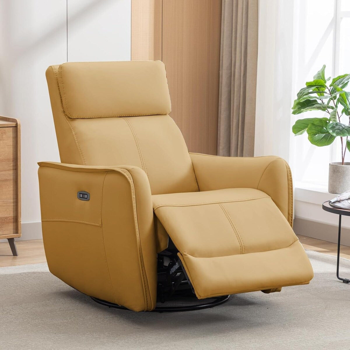 Fauteuil inclinable pivotant électrique de 82 cm de large avec ports USB