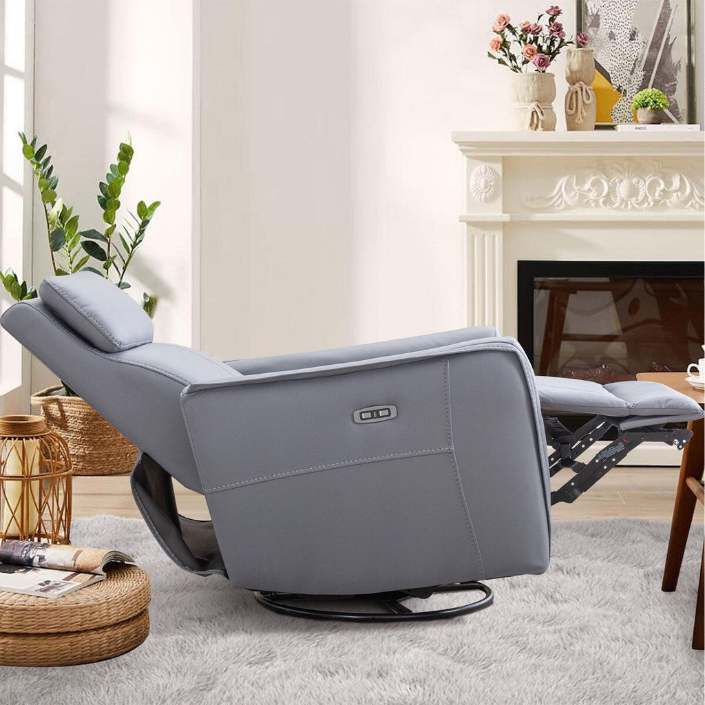 Fauteuil inclinable pivotant électrique de 82 cm de large avec ports USB