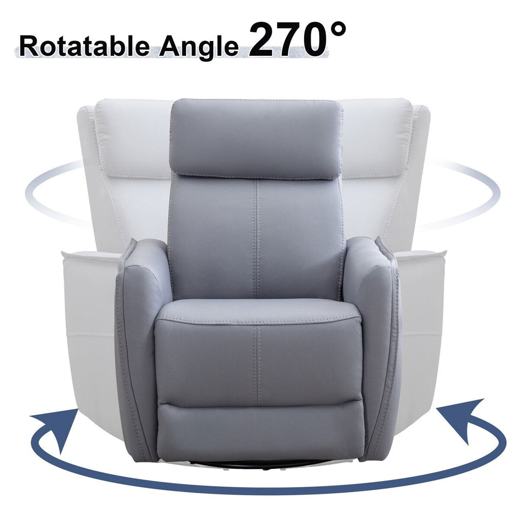 Fauteuil inclinable pivotant électrique de 82 cm de large avec ports USB