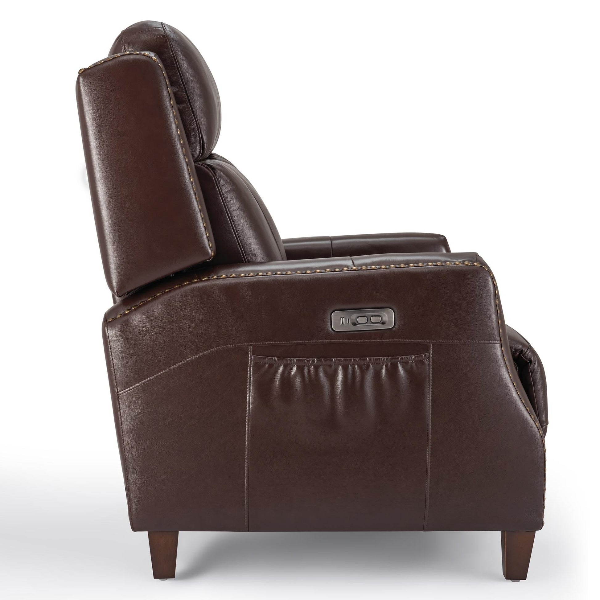 Fauteuil inclinable électrique en cuir véritable de 83 cm de large, modèle Power Club
