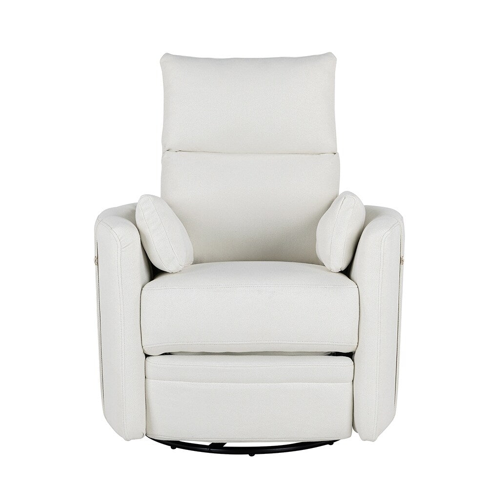 Fauteuil basculant et inclinable pour l'allaitement, pivotant et oscillant avec 2 coussins, siège confortable.