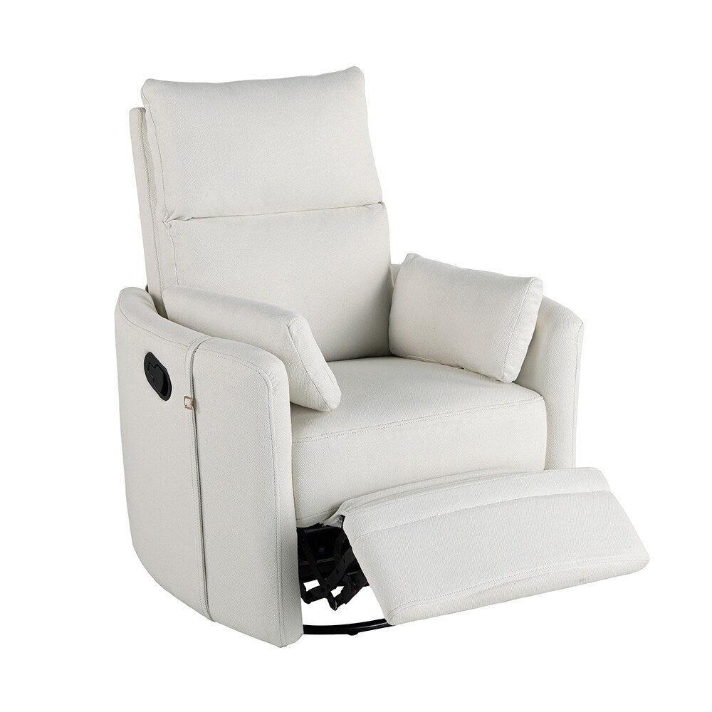 Fauteuil basculant et inclinable pour l'allaitement, pivotant et oscillant avec 2 coussins, siège confortable.