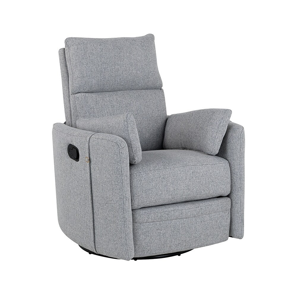 Fauteuil basculant et inclinable pour l'allaitement, pivotant et oscillant avec 2 coussins, siège confortable.