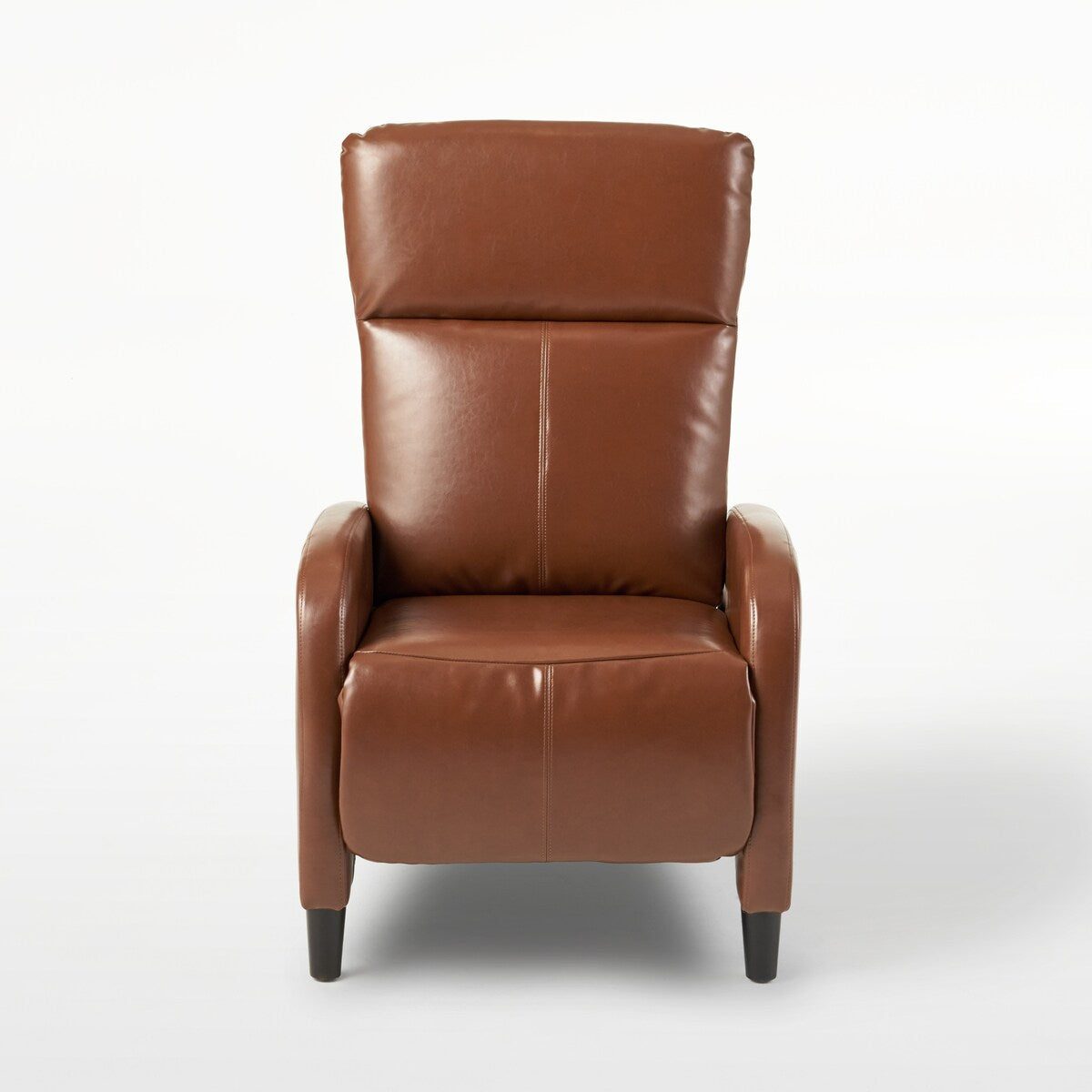 Fauteuil inclinable classique en cuir, dossier inclinable, largeur de 33,5 pouces, siège et accoudoirs rembourrés, siège simple.
