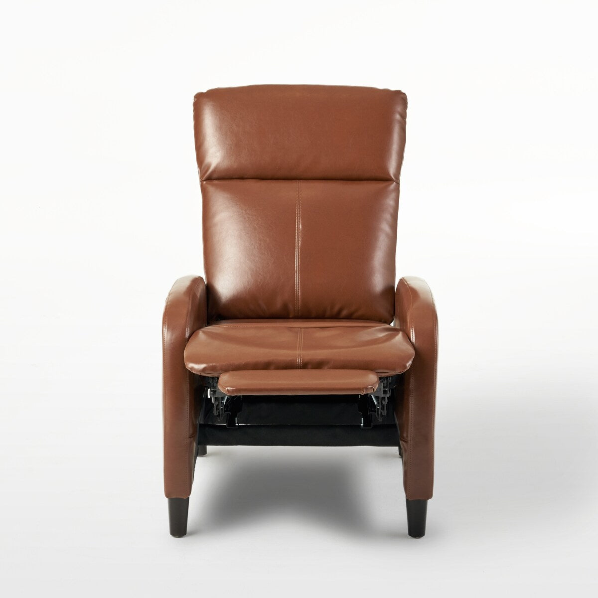 Fauteuil inclinable classique en cuir, dossier inclinable, largeur de 33,5 pouces, siège et accoudoirs rembourrés, siège simple.