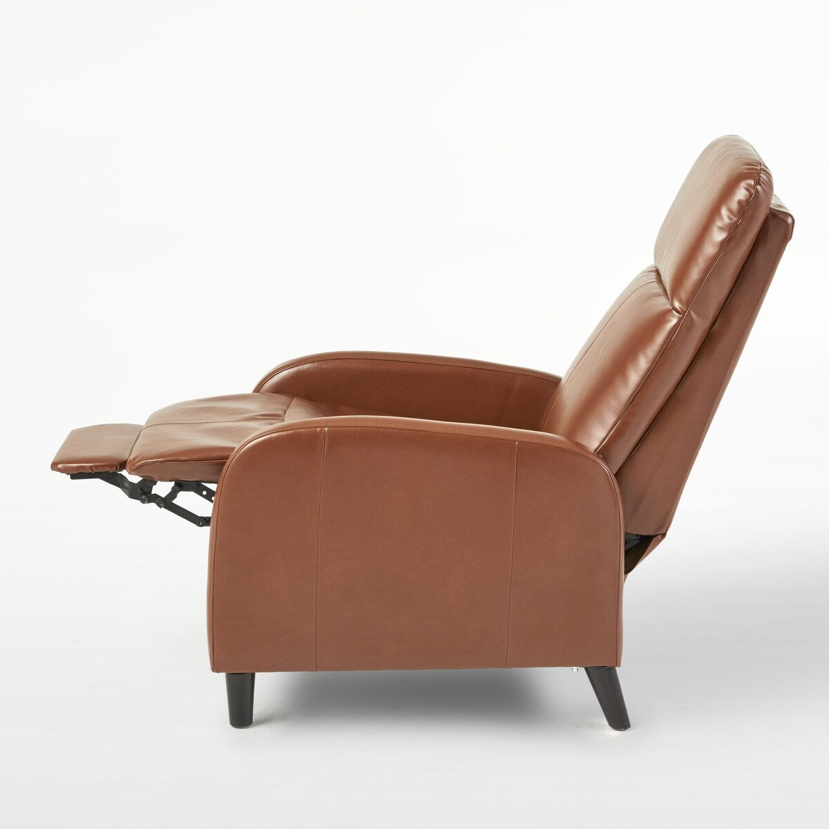 Fauteuil inclinable classique en cuir, dossier inclinable, largeur de 33,5 pouces, siège et accoudoirs rembourrés, siège simple.
