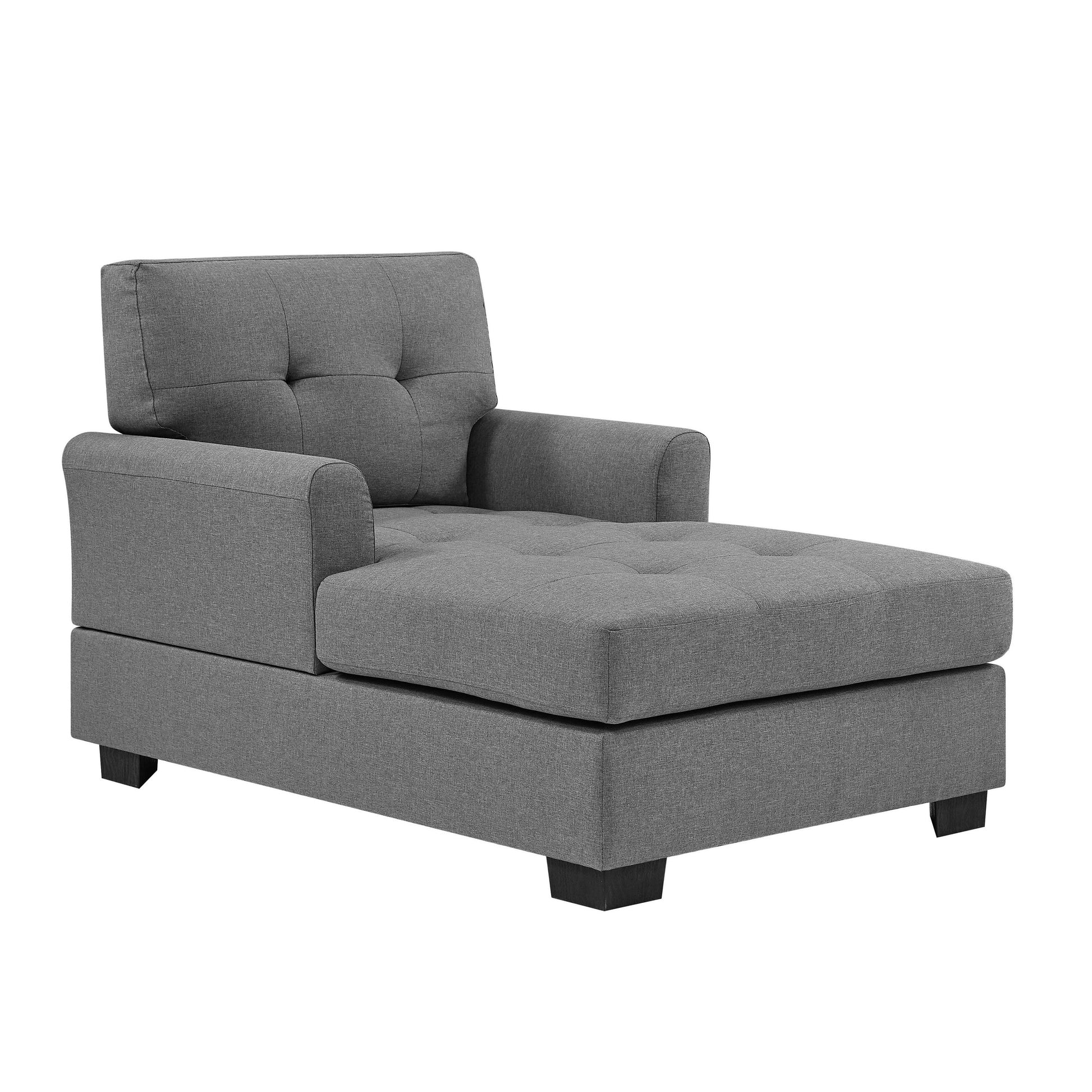 34 Wide Chaise Lounge,soft upholstered,durable polyester blend,buttonâtufted seat and back offer timeless style and comfort