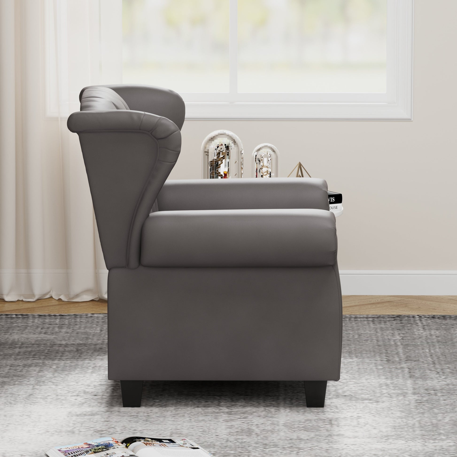 Fauteuil à accoudoirs capitonnés réglable avec pieds robustes 35.04