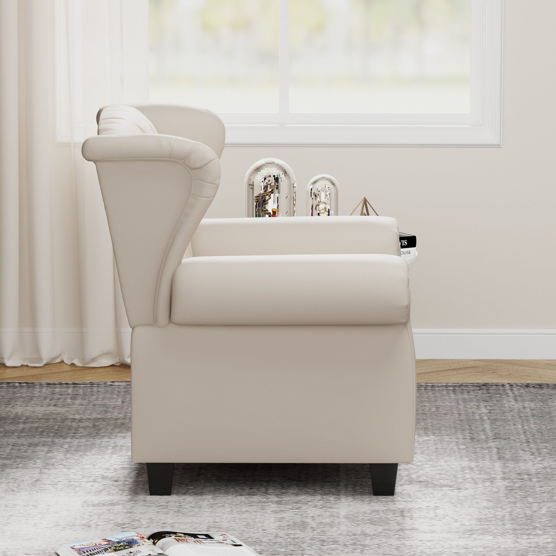 Fauteuil à accoudoirs capitonnés réglable avec pieds robustes 35.04