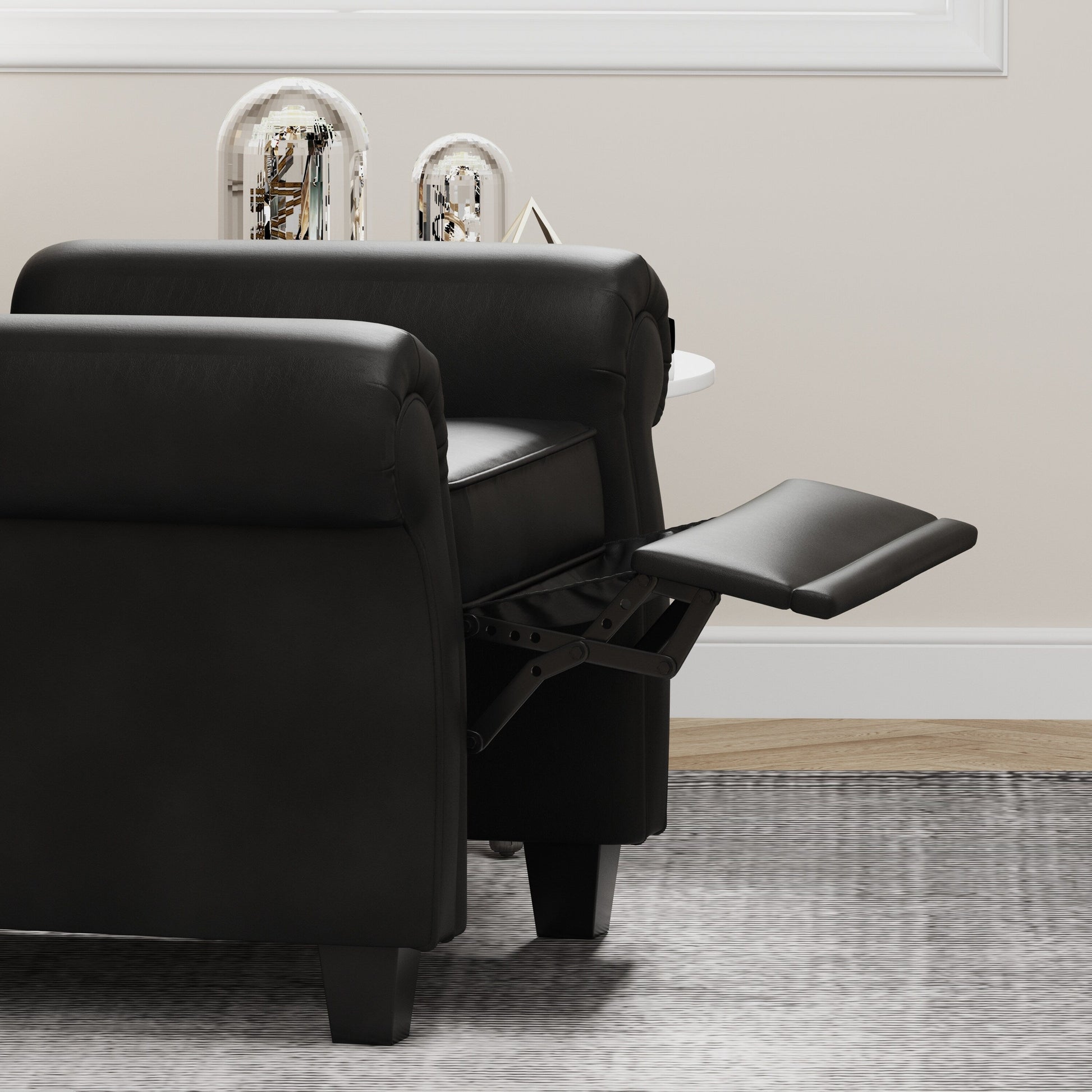 Fauteuil à accoudoirs capitonnés réglable avec pieds robustes 35.04