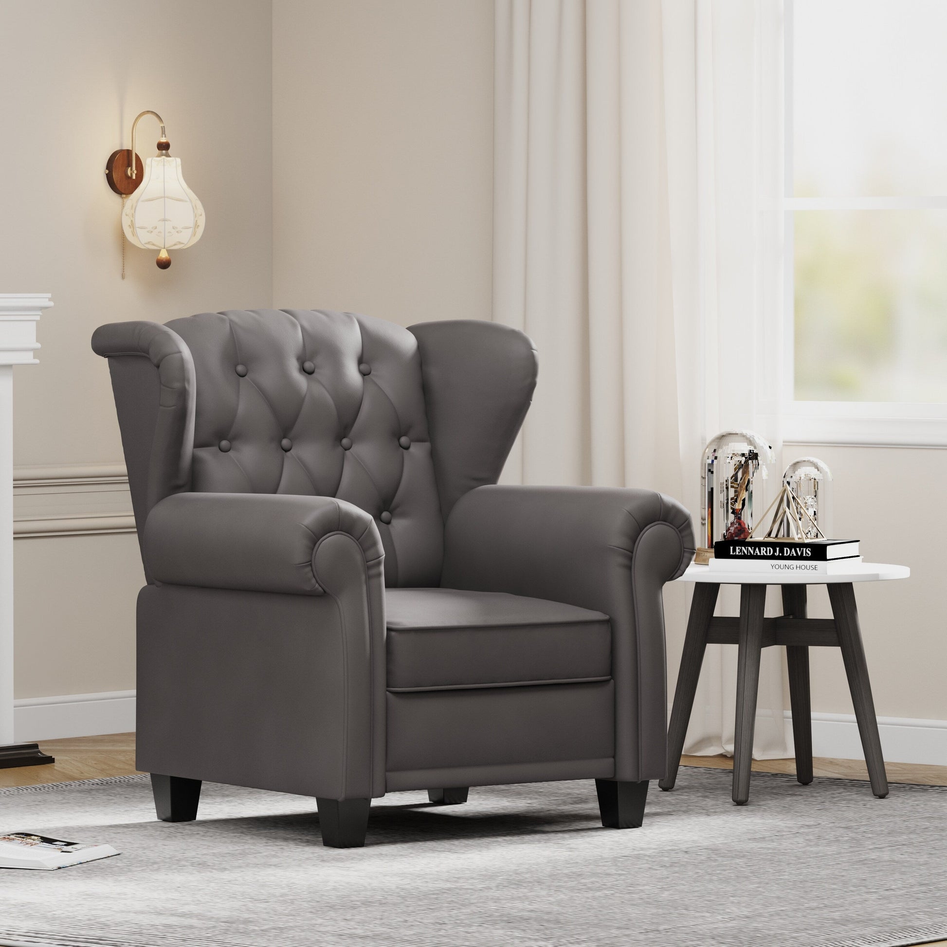 Fauteuil à accoudoirs capitonnés réglable avec pieds robustes 35.04