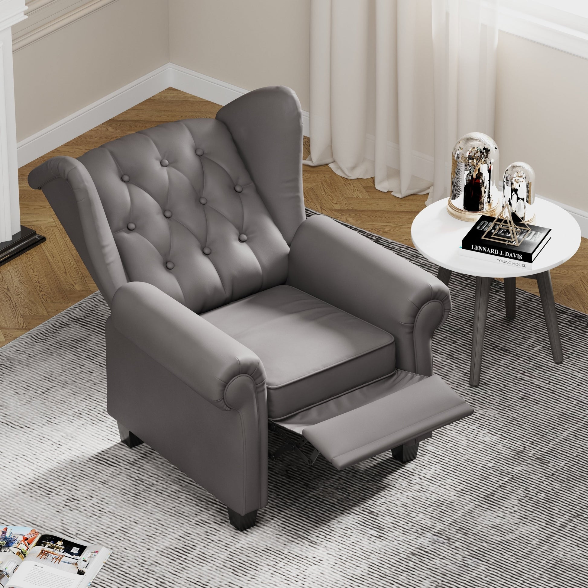 Fauteuil à accoudoirs capitonnés réglable avec pieds robustes 35.04