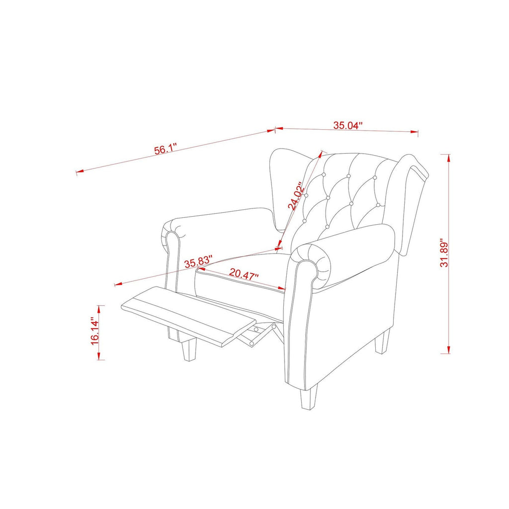 Fauteuil à accoudoirs capitonnés réglable avec pieds robustes 35.04