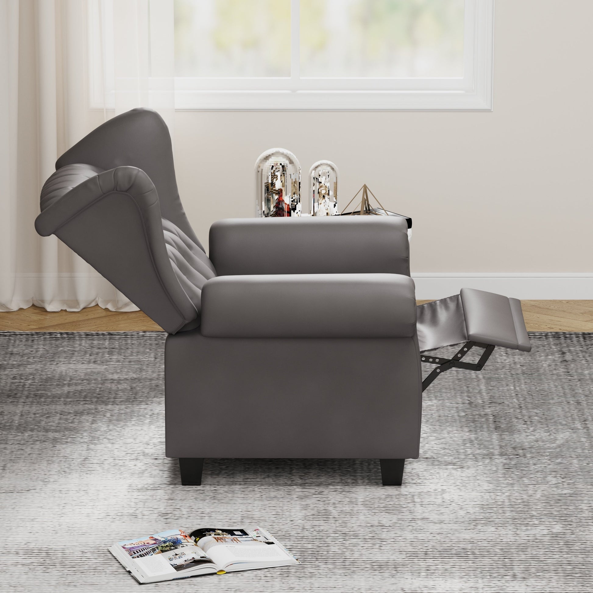 Fauteuil à accoudoirs capitonnés réglable avec pieds robustes 35.04