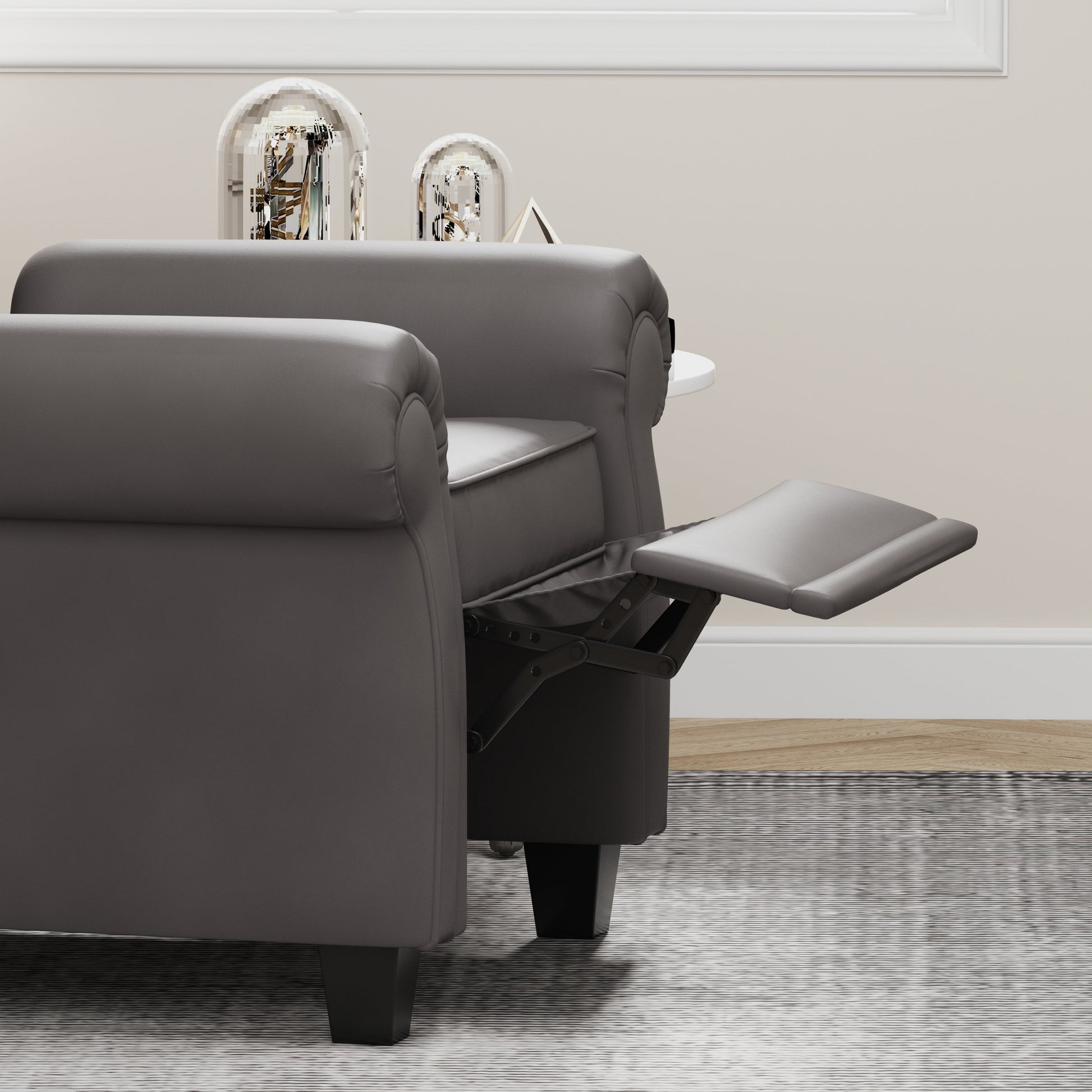 Fauteuil à accoudoirs capitonnés réglable avec pieds robustes 35.04