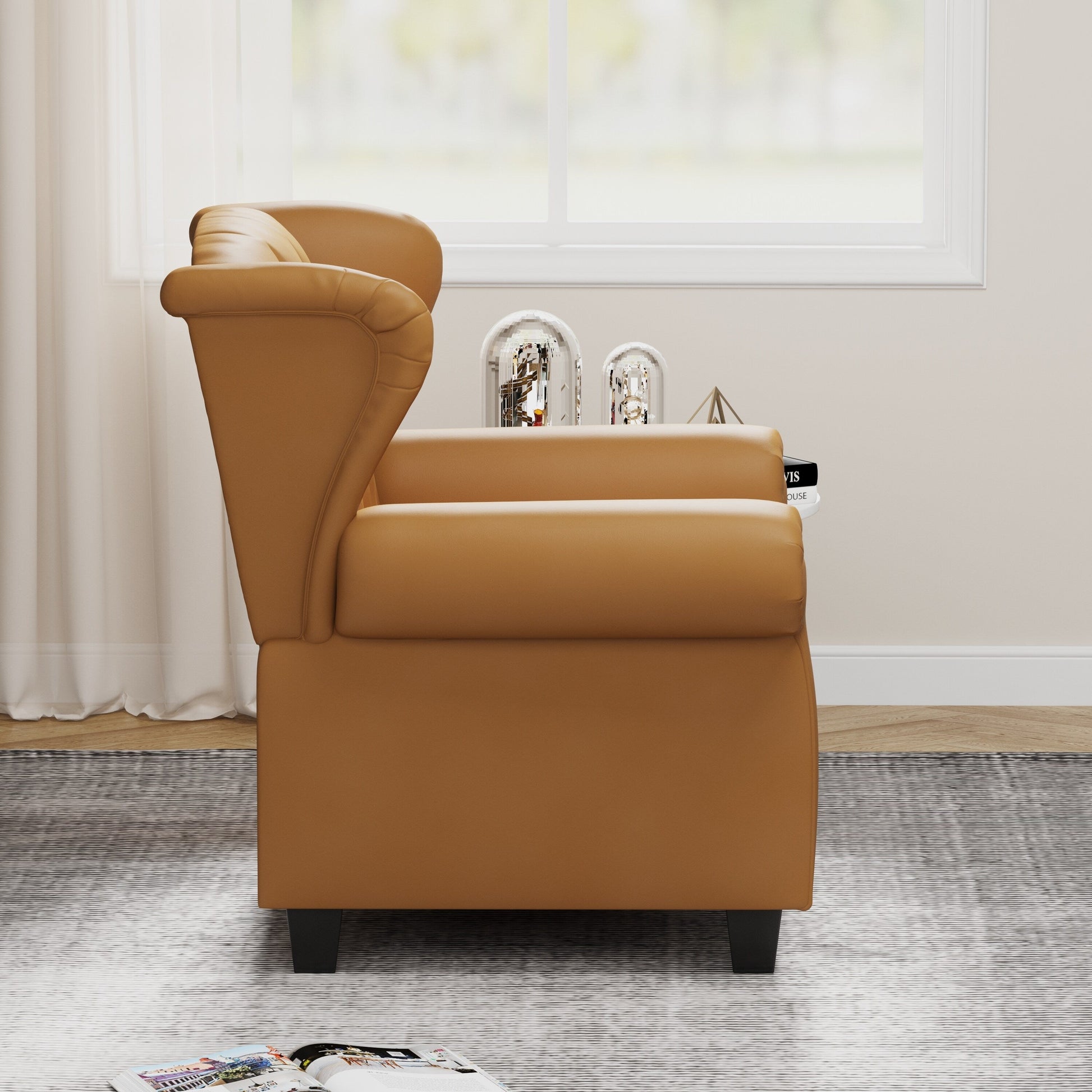 Fauteuil à accoudoirs capitonnés réglable avec pieds robustes 35.04