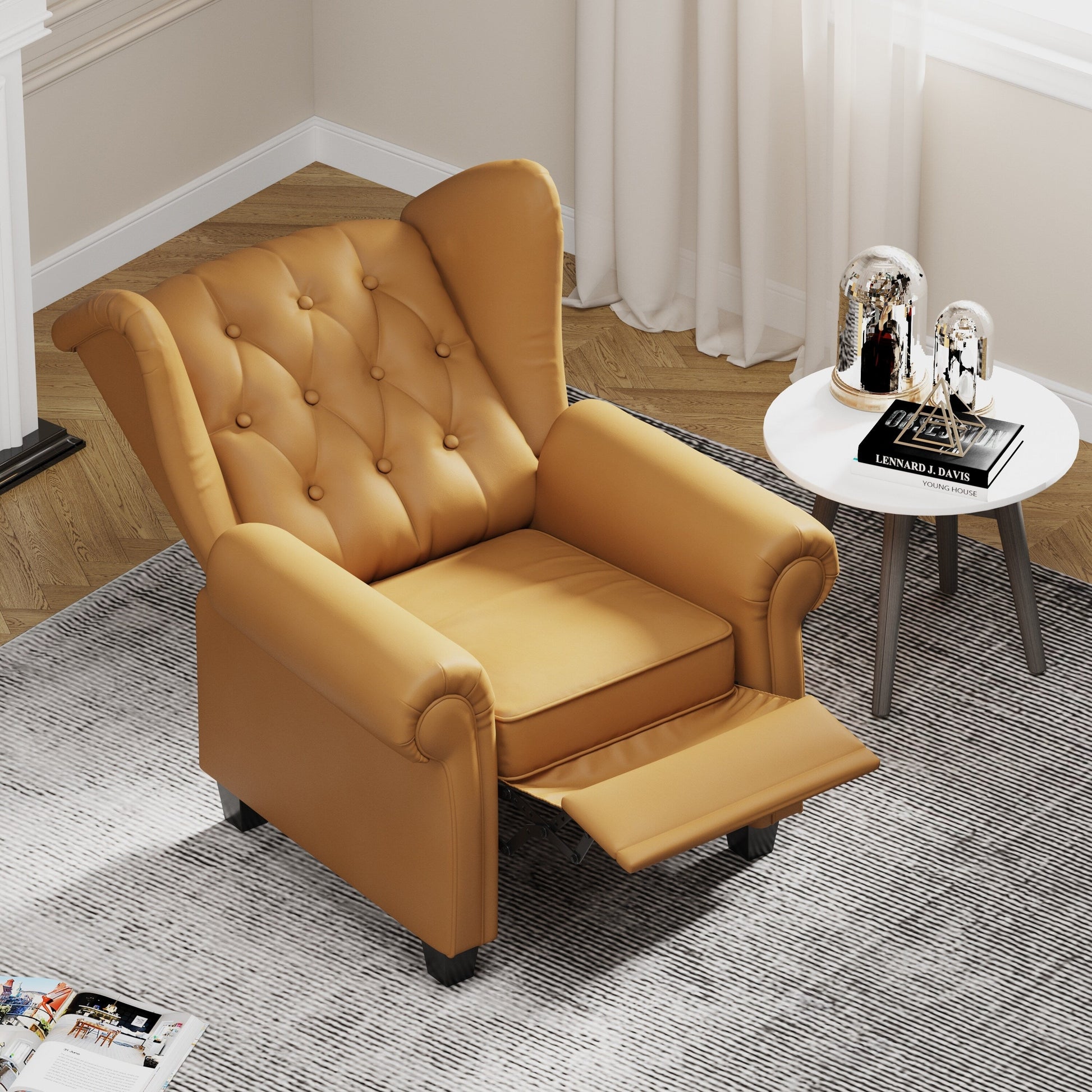 Fauteuil à accoudoirs capitonnés réglable avec pieds robustes 35.04
