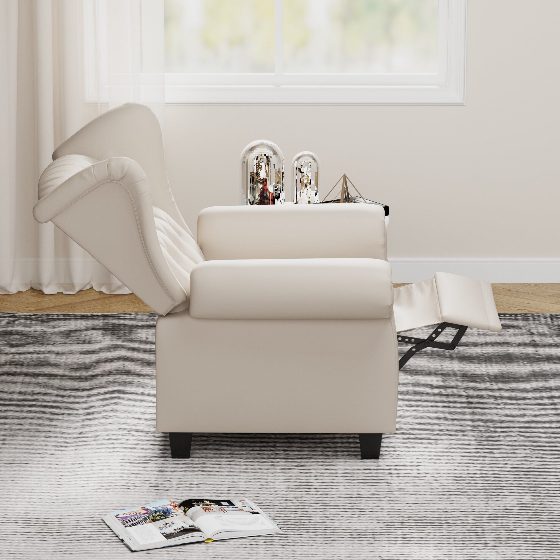 Fauteuil à accoudoirs capitonnés réglable avec pieds robustes 35.04
