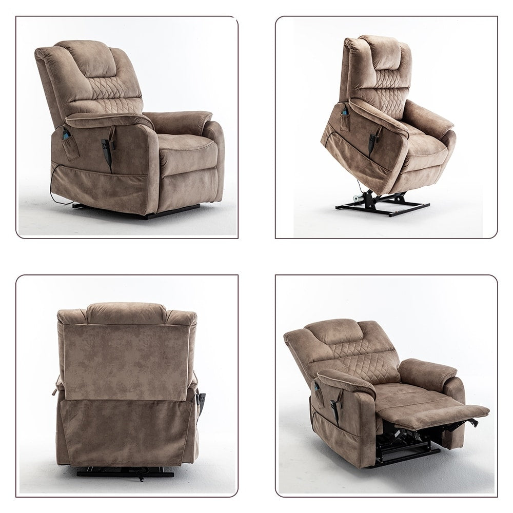 Fauteuil inclinable à double moteur électrique de 35,5 W, avec massage et chaleur, inclinable à 180 degrés.