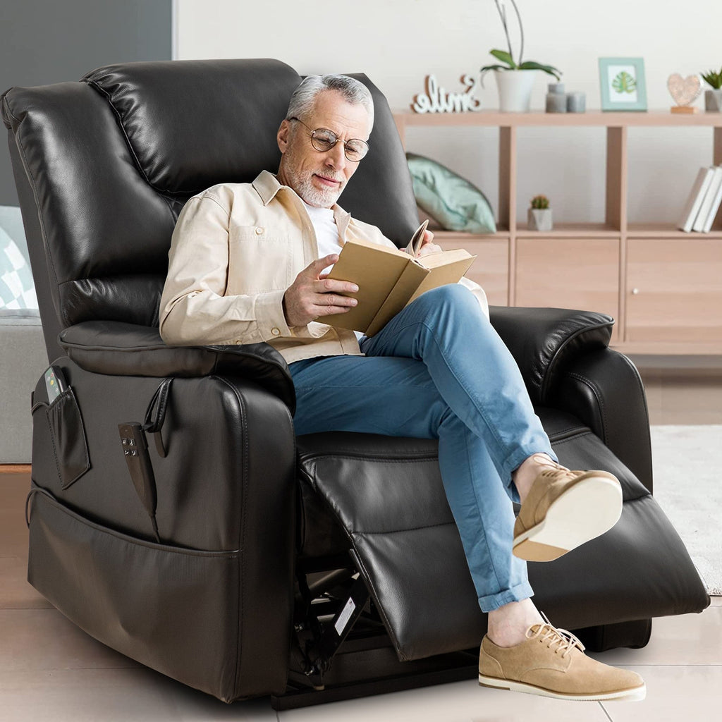 Fauteuil inclinable à double moteur électrique de 35,5 W, avec massage et chaleur, inclinable à 180 degrés.