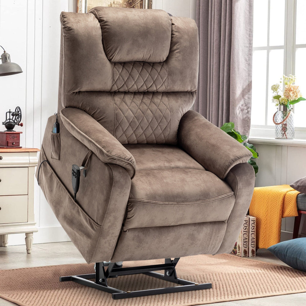 Fauteuil inclinable à double moteur électrique de 35,5 W, avec massage et chaleur, inclinable à 180 degrés.