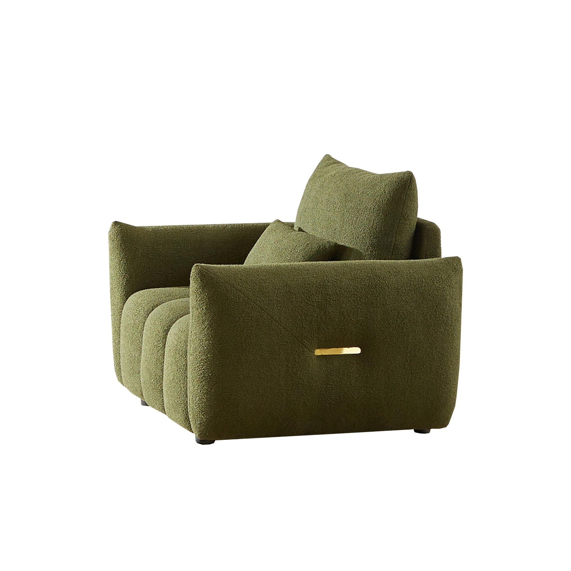 Canapé en tissu Teddy de 93 cm, fauteuil moderne pour appartement, bureau, salon et chambre à coucher, vert.