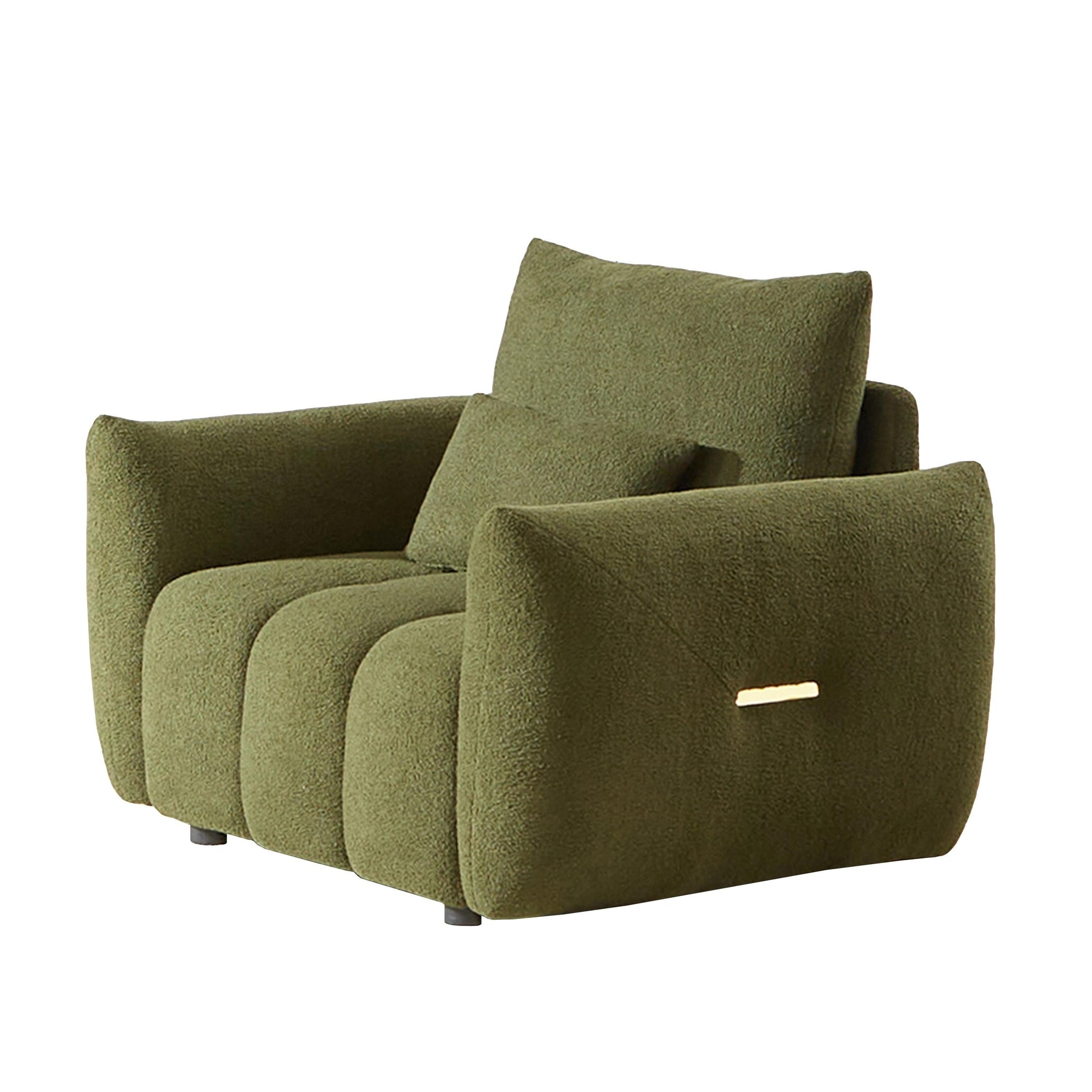 Canapé en tissu Teddy de 93 cm, fauteuil moderne pour appartement, bureau, salon et chambre à coucher, vert.