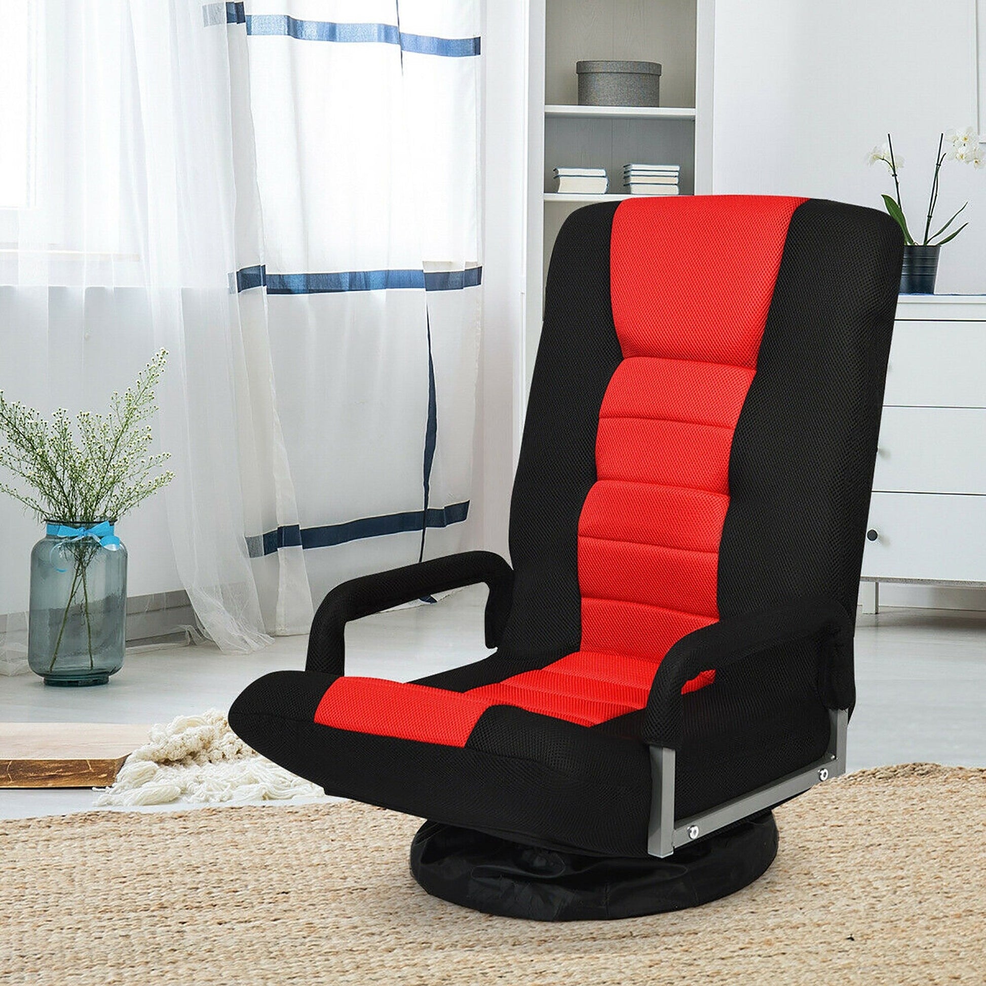 Chaise de sol pivotante à 360 degrés pour jeux vidéo avec dossier réglable et pliable