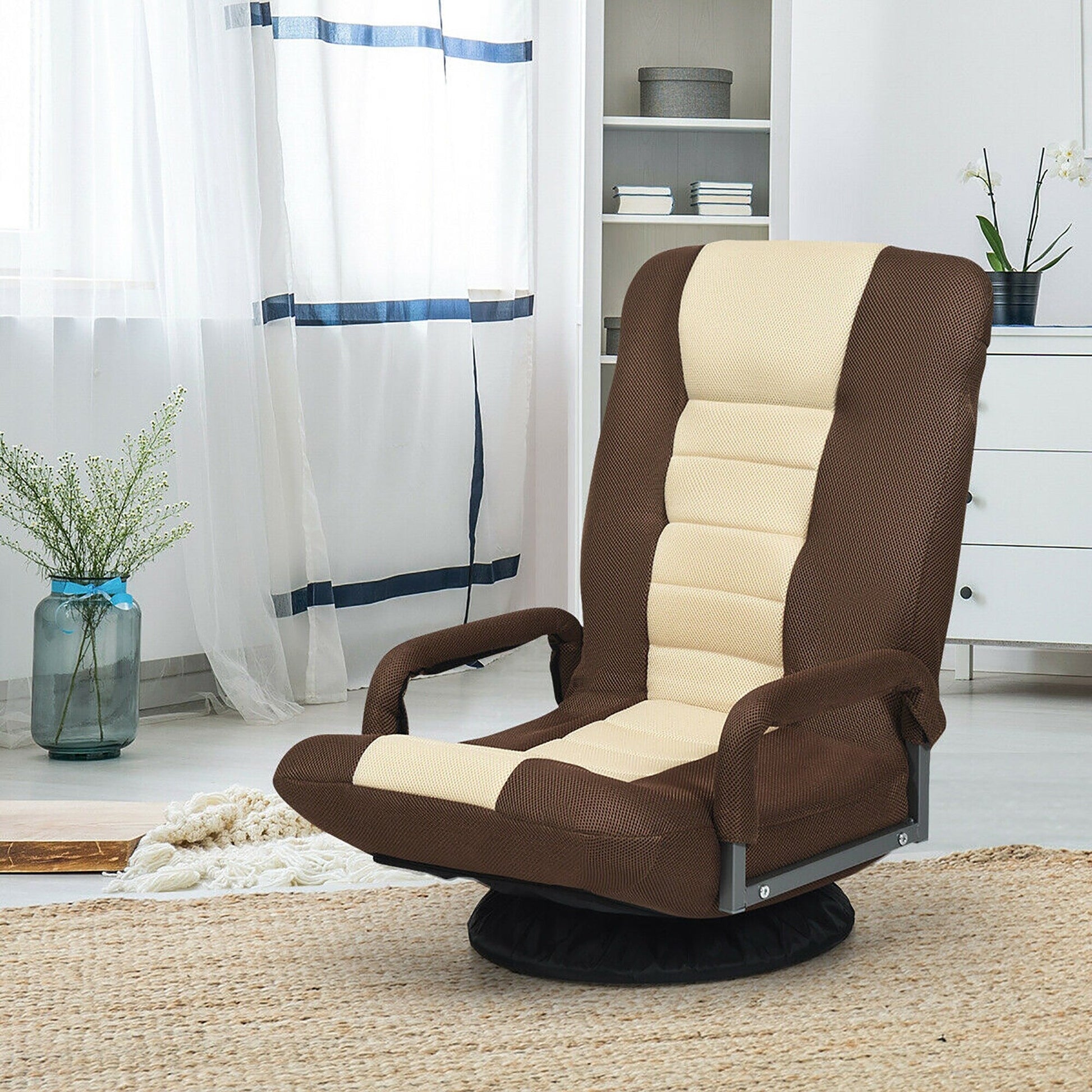 Chaise de sol pivotante à 360 degrés pour jeux vidéo avec dossier réglable et pliable